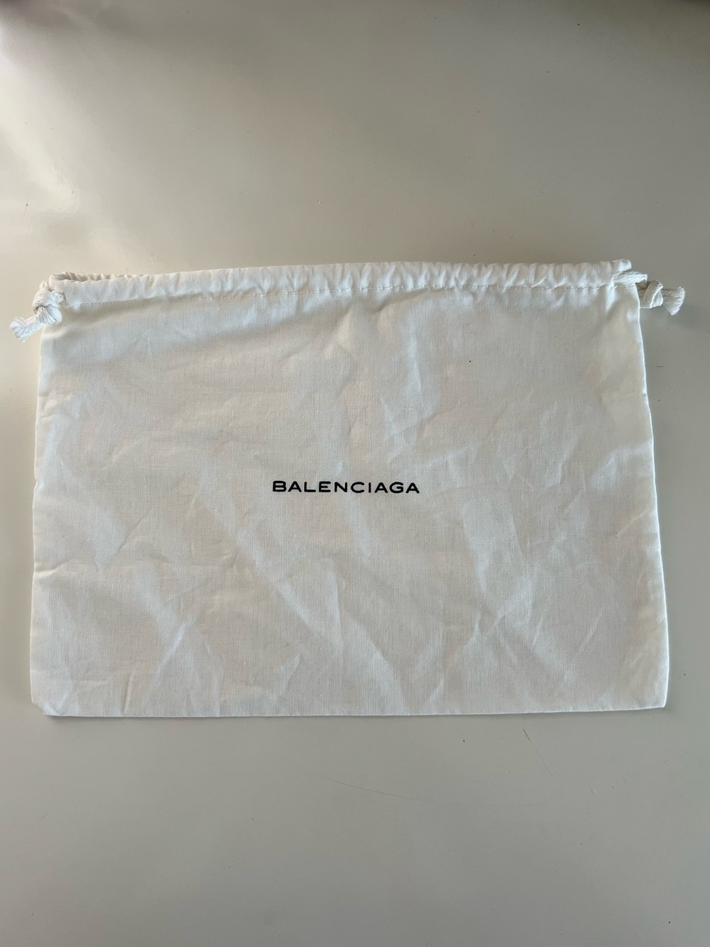 Balenciaga White Cotton Drawstring Dust Bag